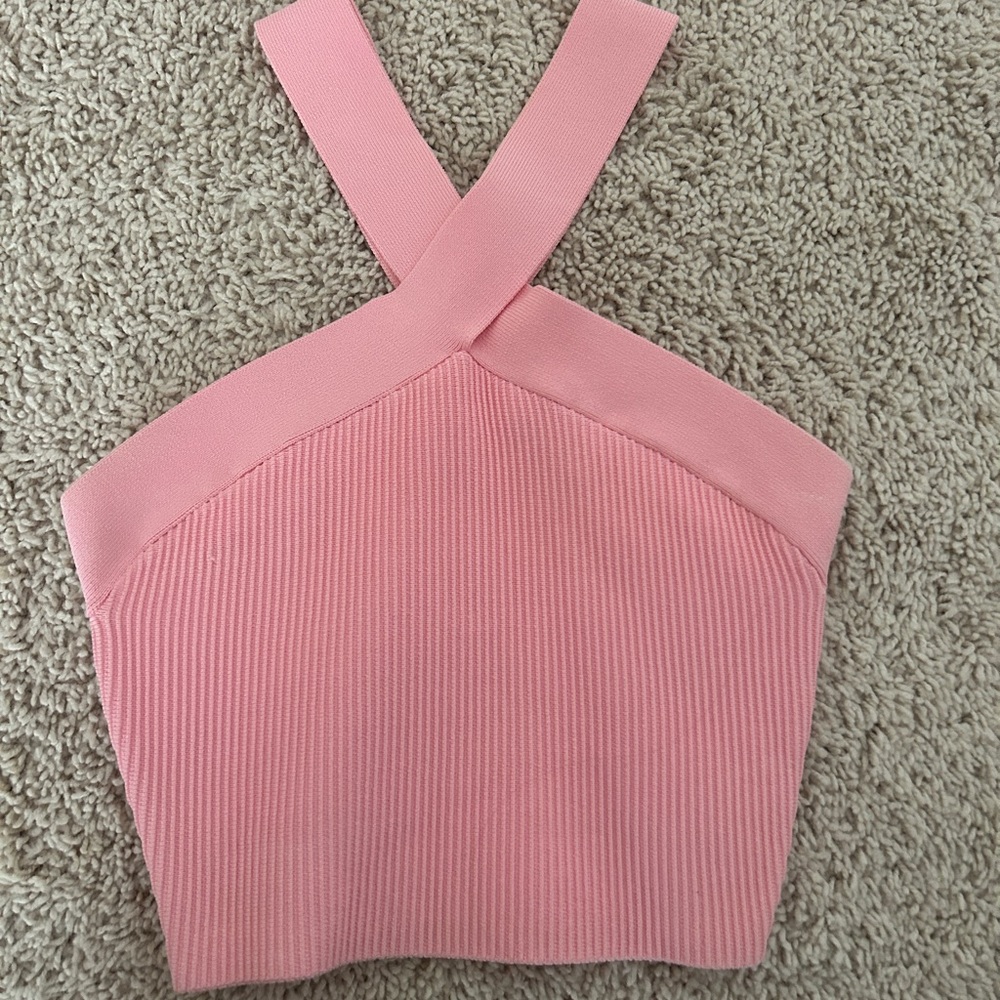 Aritzia Babaton Sculp Knit Criss Cross Cropped Tank - Size Small